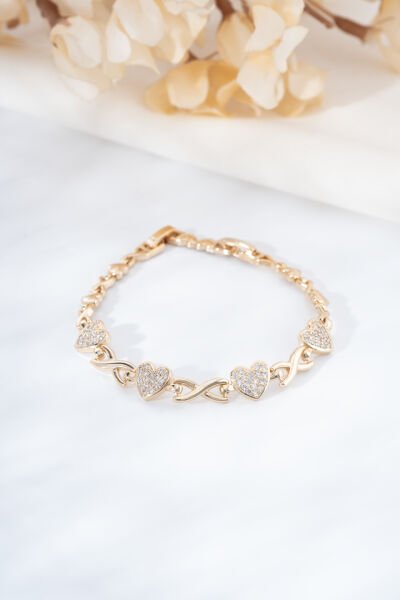 Rose Kalp Motifli Bileklik