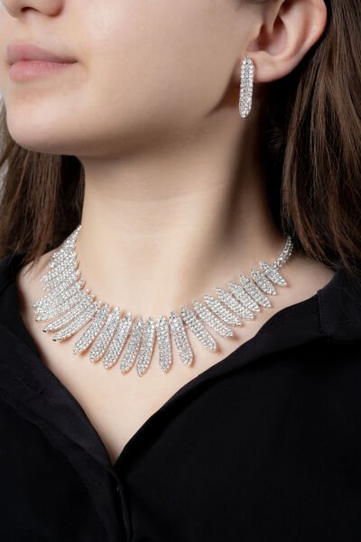 Sİlver Parıltılı Yaprak Set