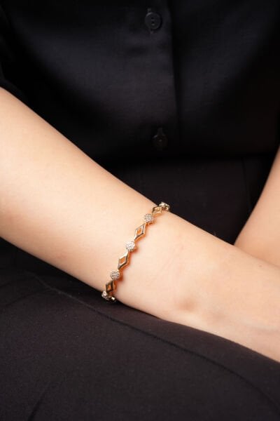 Rose Geometrik Yuvarlak Taşlı Bileklik