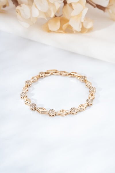 Rose Geometrik Yuvarlak Taşlı Bileklik