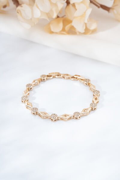 Rose Geometrik Yuvarlak Taşlı Bileklik