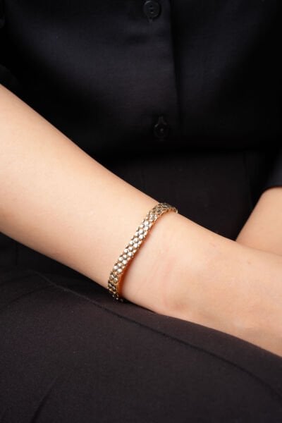 Rose Düz Köşegen Sıralı Bileklik