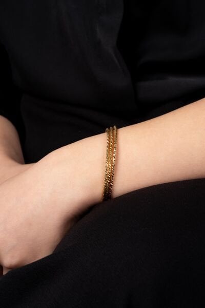 Çelik 3’lü Desenli Kibrit Ajda Bileklik