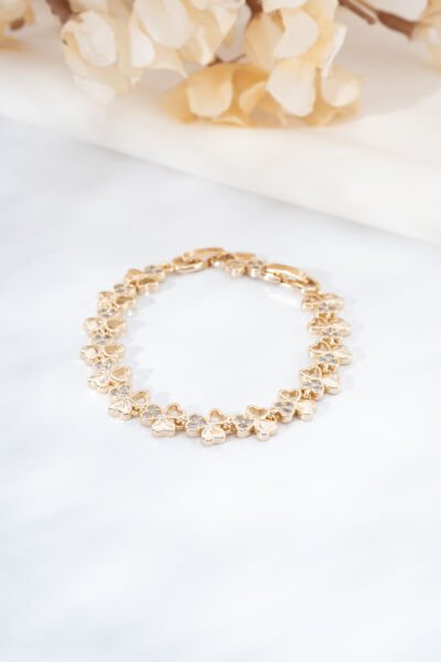 Rose Kalp Görünümlü Yonca Bileklik