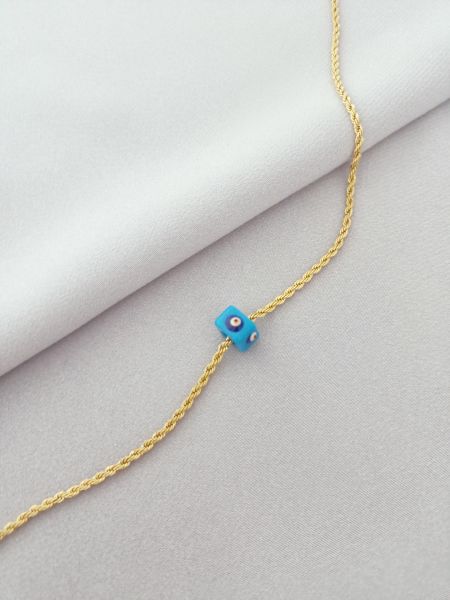 Çelik boncuklu burgu kolye 60 cm