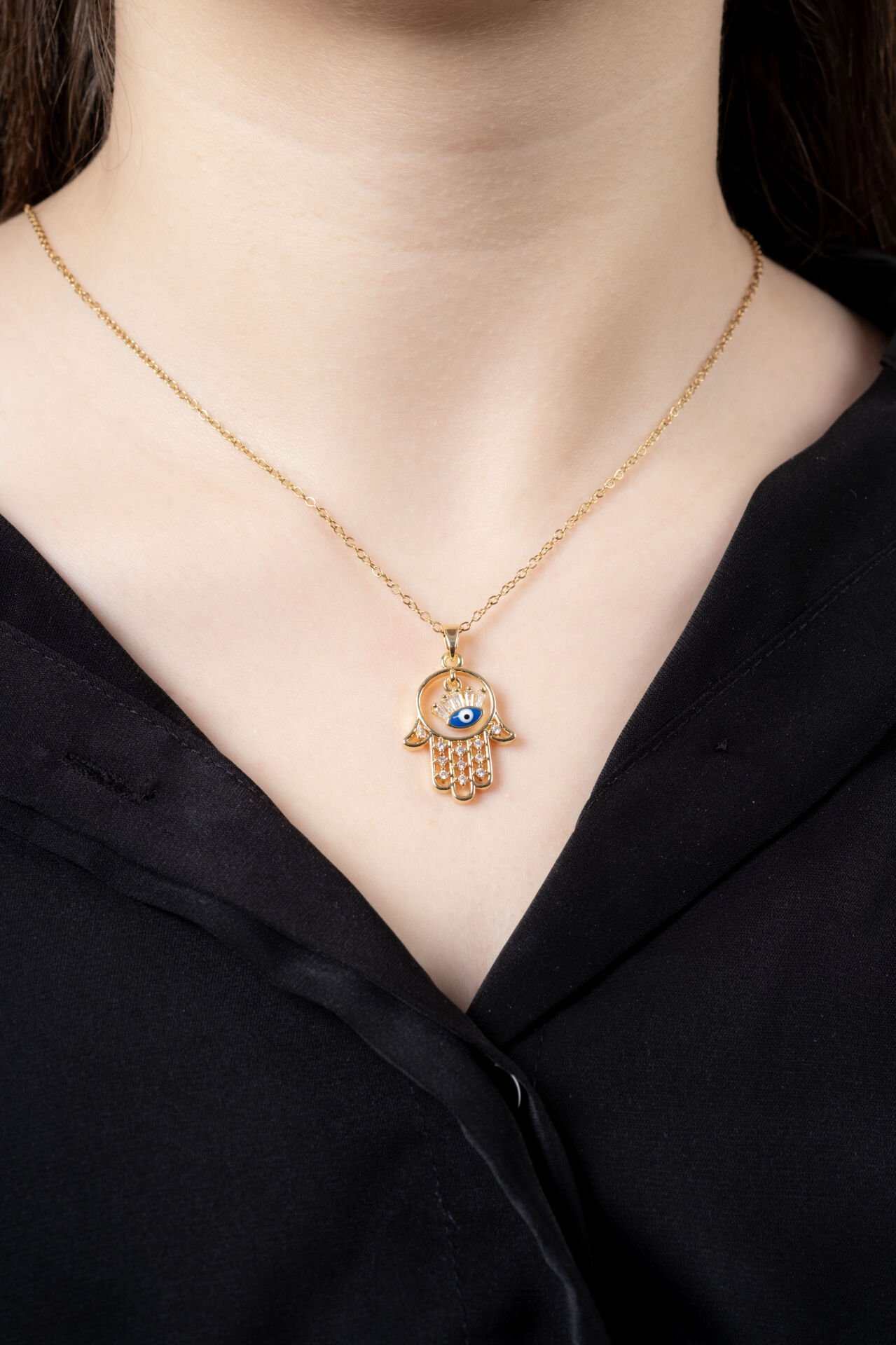 Gold Hamsa Kolye