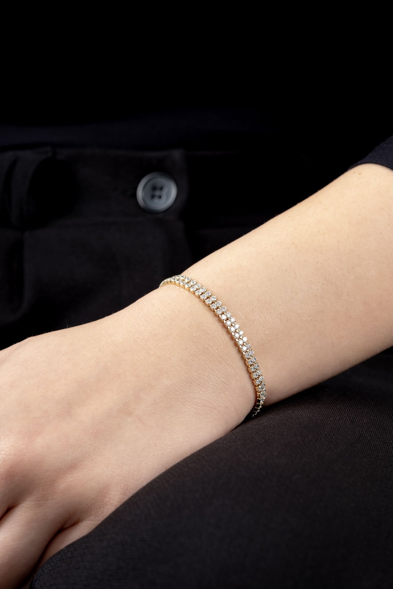 Xuping Gold Çift Sıra Su Yolu Bileklik