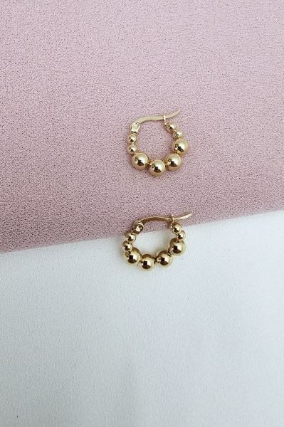 Çelik Dorikalı Gold Küpe