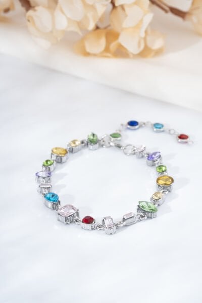 Silver Renkli Taşlı Bileklik