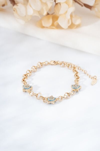 Rose Mavi Taşlı Yıldız Bileklik