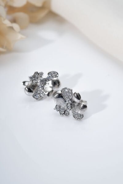 Xuping Silver Yarım Çiçek Küpe