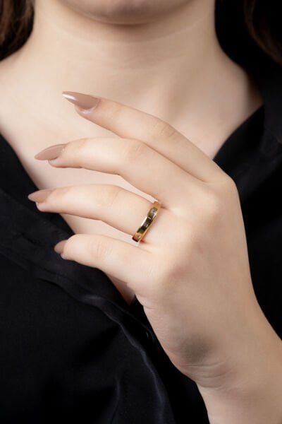 Xuping Mini Kare Taşlı Alyans