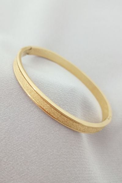 Çelik simli bileklik gold