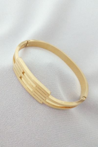 Çelik kaburga model bileklik gold