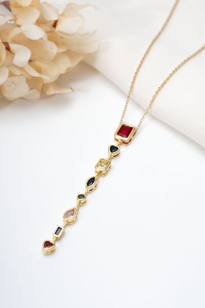 Gold Kare Cam Detay Y Kolye