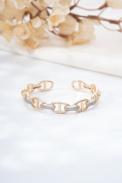 Rose Zirkon Taşlı Kelepçe Bileklik