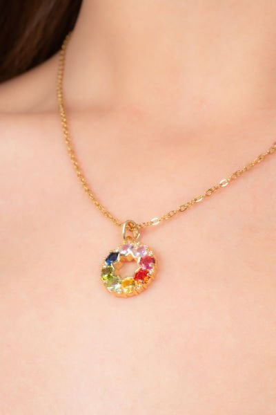 Çelik Renkli Gold Kolye