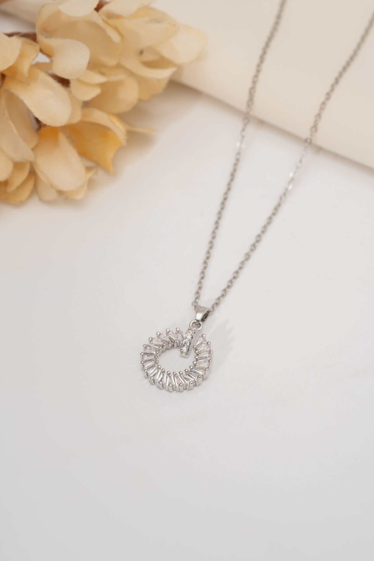 VIP Silver Su Yolu Daire Uzun Zincirli Kolye