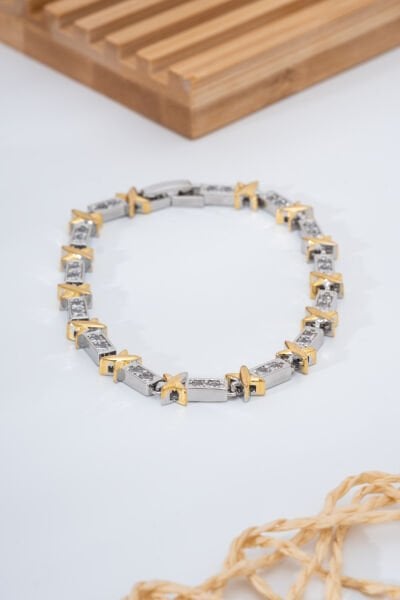 Altın Renk Yıldız Detaylı VİP Bilekilk