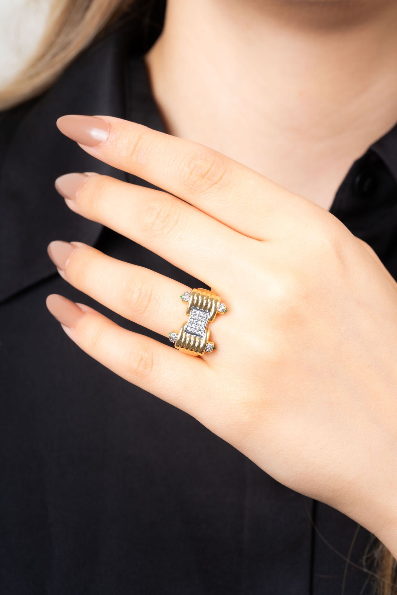 Gold Zirkon Taşlı Yüzük