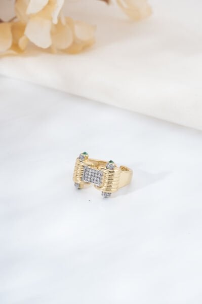 Gold Zirkon Taşlı Yüzük