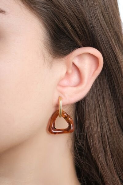 VIP Amber Üçgen Küpe