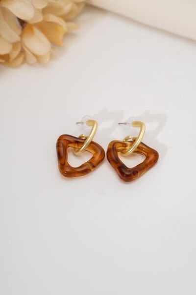 VIP Amber Üçgen Küpe