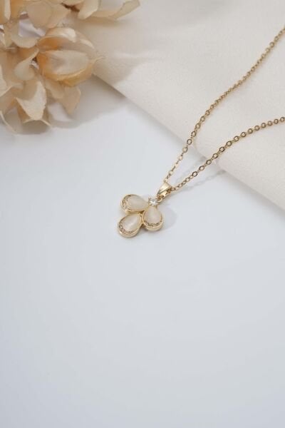 Gold 3'lü Sedef Uzun Kolye