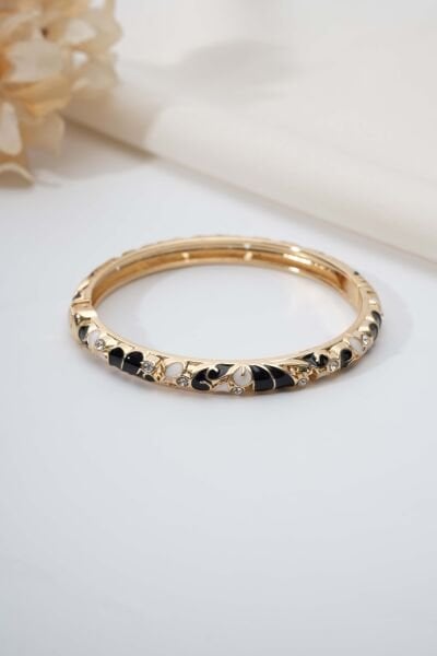 VIP MİNELİ SİYAH-GOLD BEYAZ KELEPÇE