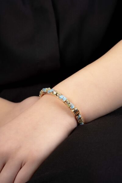 VIP MİNELİ MAVİ-GOLD KELEPÇE