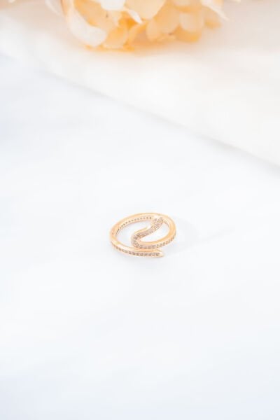 Rose Taşlı Yılan Yüzük