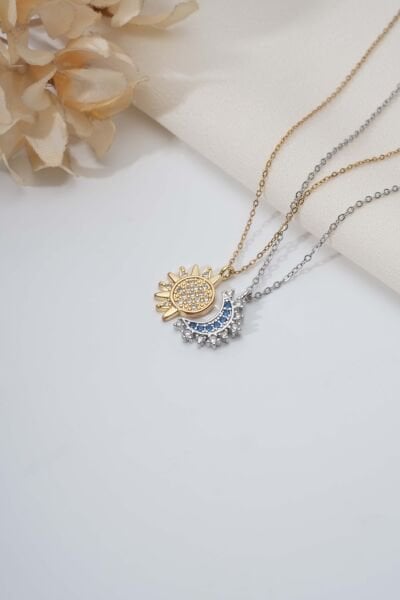 Silver Gold Tamamlayıcı Uzun Kolye