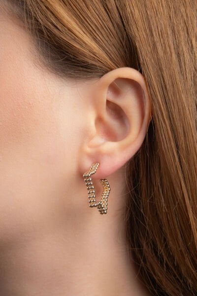 Gold Dorikalı Yıldız Küpe