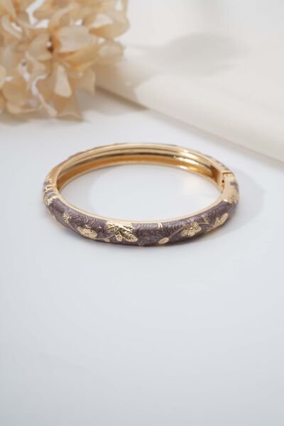 VIP MİNELİ GOLD YAPRAK DESENLİ KELEPÇE