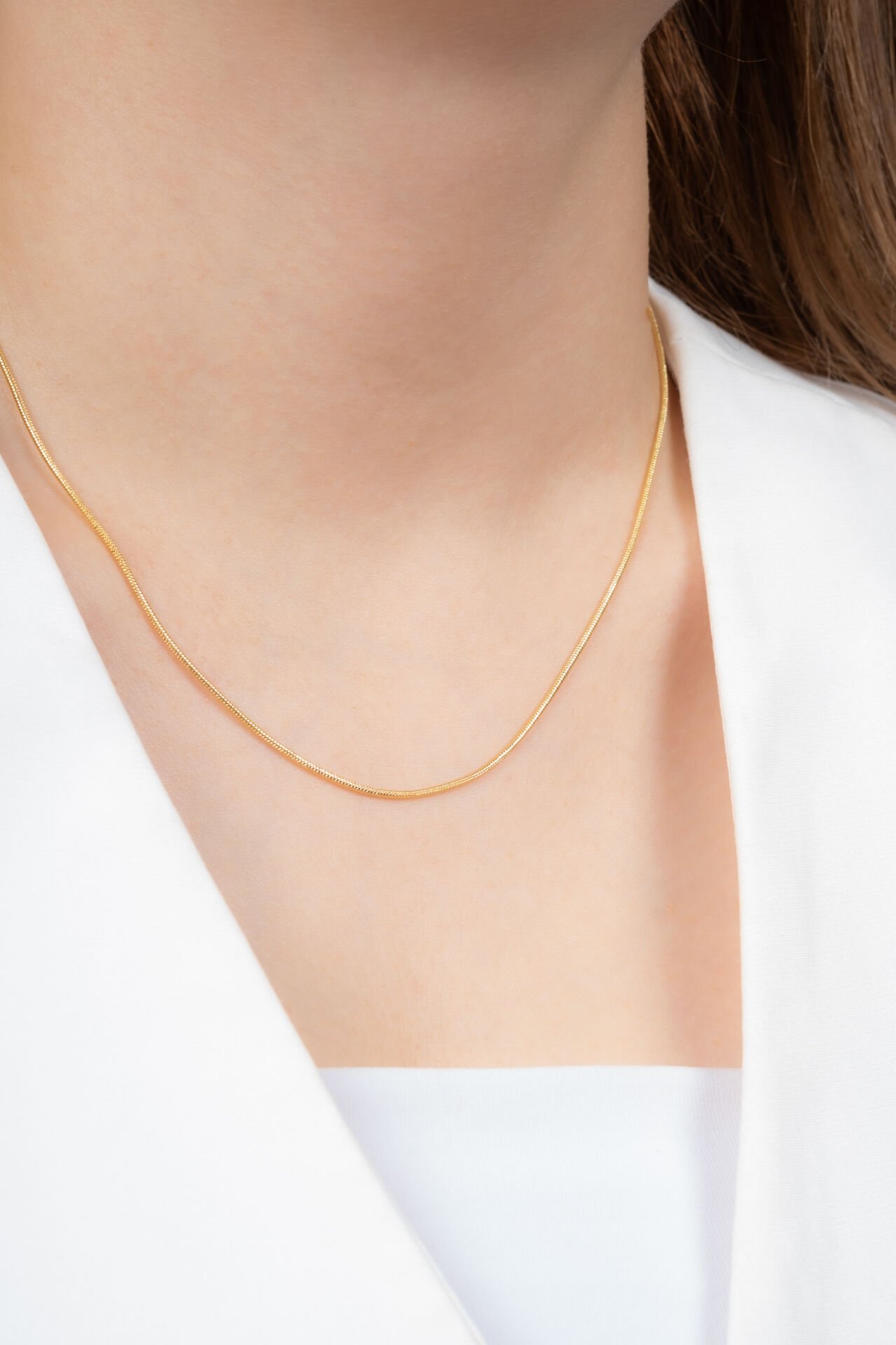 Yassı Yılan Zincir VIP Kolye