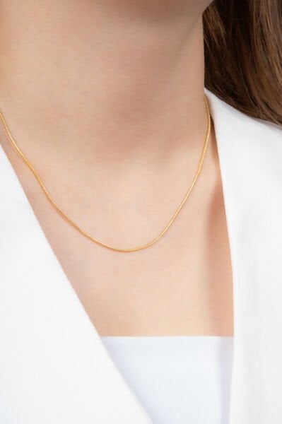 Yassı Yılan Zincir VIP Kolye