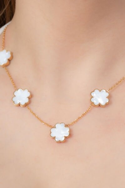 ÇELİK SEDEF TAŞLI YONCA SET