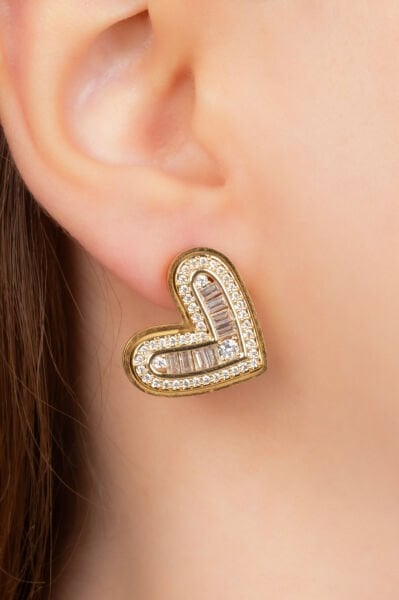 ÇELİK TAŞLI KALP SET