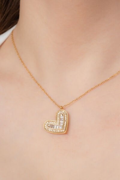 ÇELİK TAŞLI KALP SET