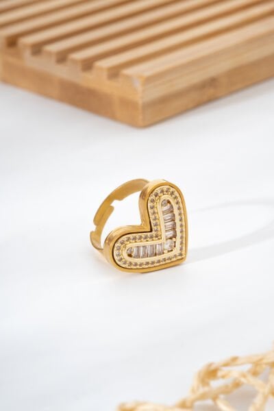 ÇELİK TAŞLI KALP SET