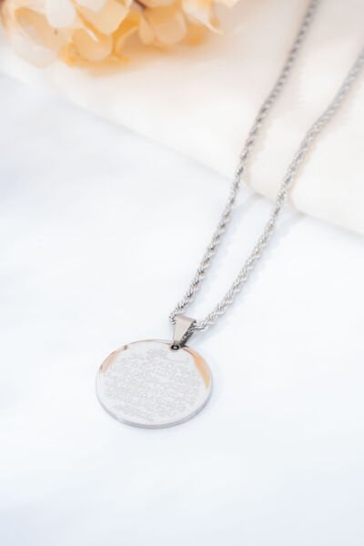 Silver Ayetel Kürsi Yazılı Kolye