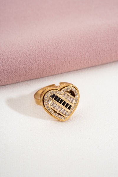 ÇELİK TAŞLI KALP SET