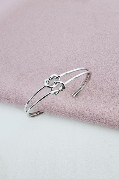Çelik Çift Düğüm Silver Bileklik