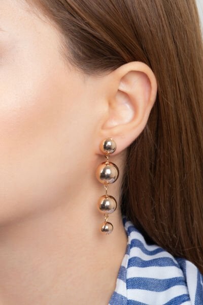 Küre Detaylı Uzun Sallantılı VIP Küpe