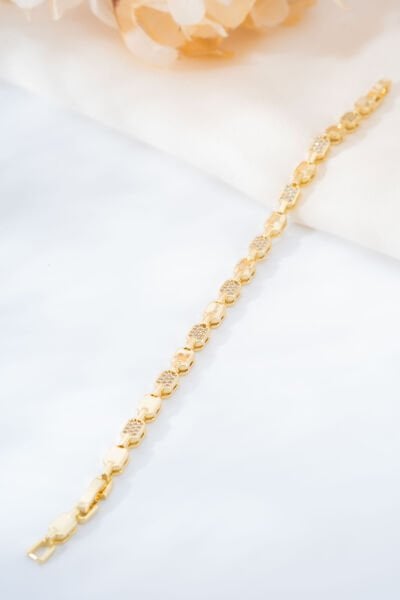 Gold Mini Dikdörtgen Taşlı Bileklik