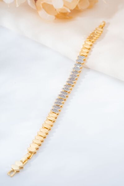 Gold Altıgen Taşlı Bileklik