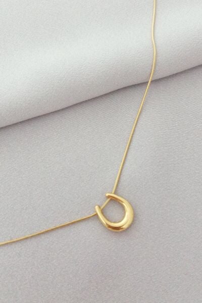 Çelik nal kolye gold