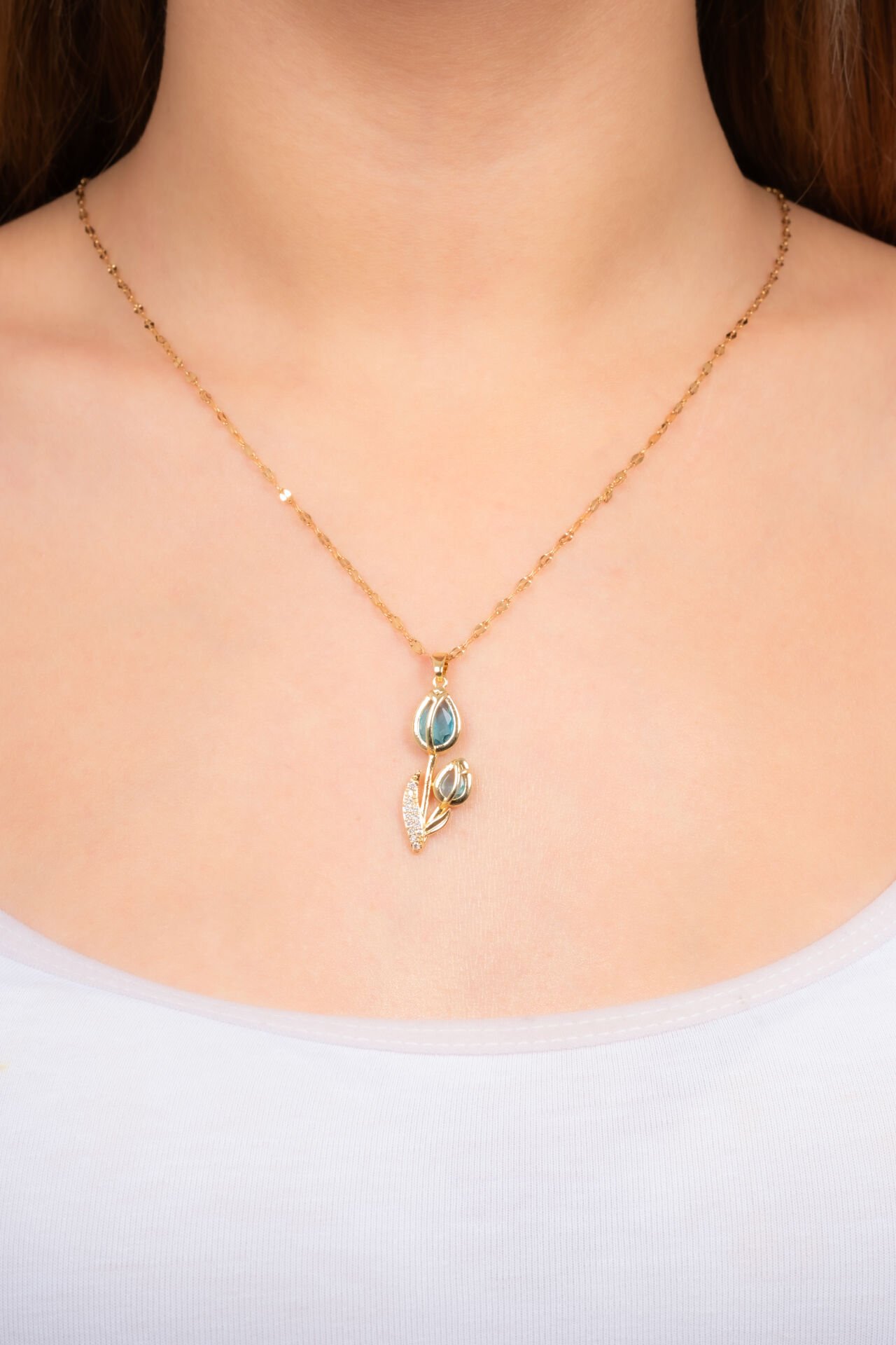 Çelik Gold Lale Kolye