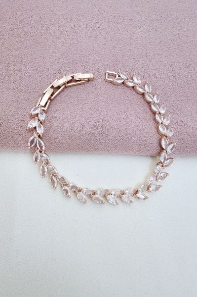 Vip Model Rose Taşlı Gold Bileklik