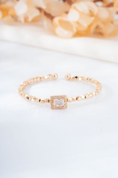 Gold Taşlı Baget Kelepçe Bileklik